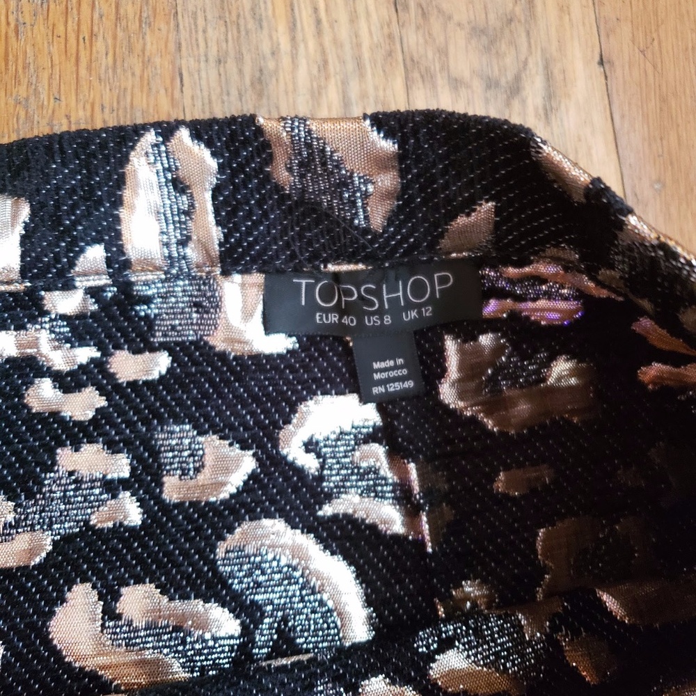 Top Shop Metallic Leopard Skirt | 8 - Picture 9 of 12